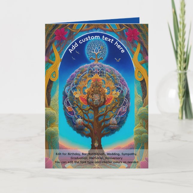 Sacred Art Mystical Tree of Life Spiritual Dreamer Card (Front)