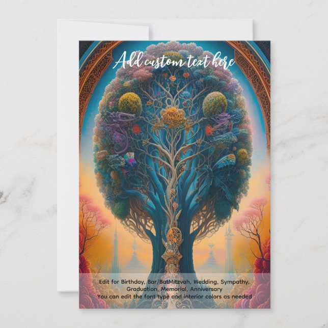 Sacred Art Mystical Tree of Life Spiritual Dreamer Invitation (Front)