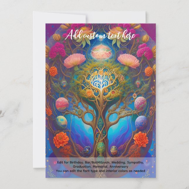 Sacred Art Mystical Tree of Life Spiritual Dreamer Invitation (Front)