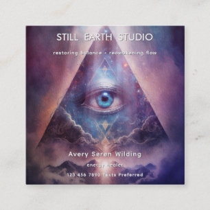 Sacred Axis   Third Eye Design Square Business Card