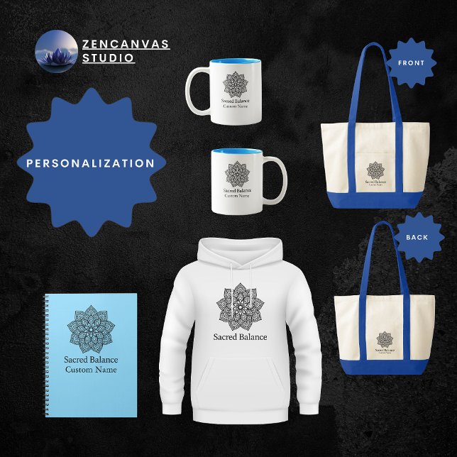 Sacred Balance Minimalist Mandala Custom Notebook (Creator Uploaded)