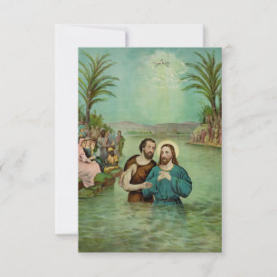Sacred Baptism of Jesus Holy Card Faith Art