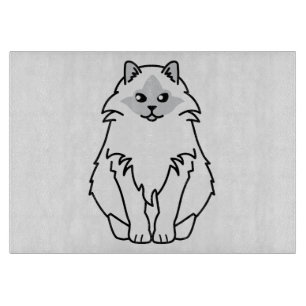Sacred Birman Cat Cartoon Cutting Board