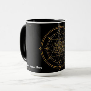 Sacred Black Geometry Coffee Mug