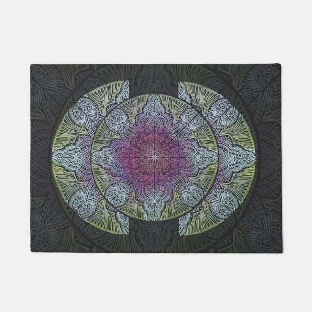 Sacred Bloom Mandala Doormat (Front)