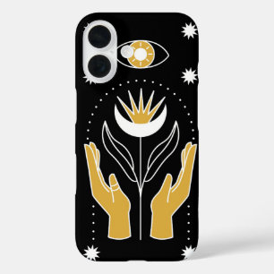 Sacred Bloom – Third Eye, Hands & Mystical Flower iPhone 16 Case