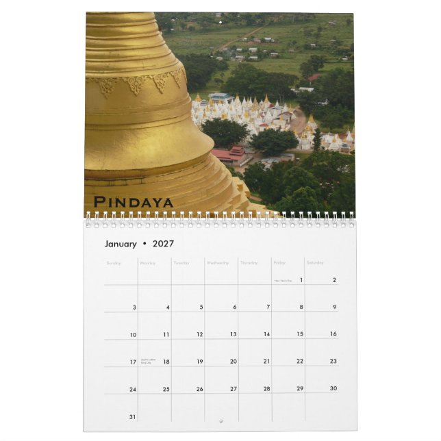 Sacred Burma 2010 Calendar (Jan 2027)