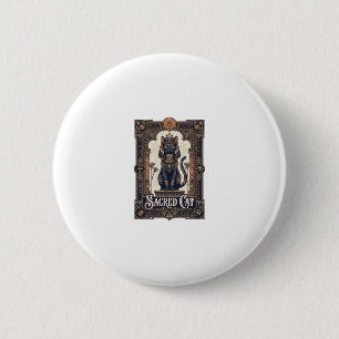 Sacred Cat Cat Ancient Egypt Vintage Vector Art Sh 6 Cm Round Badge