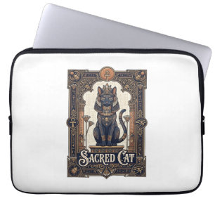 Sacred Cat Cat Ancient Egypt Vintage Vector Art Sh Laptop Sleeve