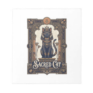 Sacred Cat Cat Ancient Egypt Vintage Vector Art Sh Notepad