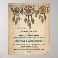"Sacred Commitment" Boho Rustic WeddingCertificate