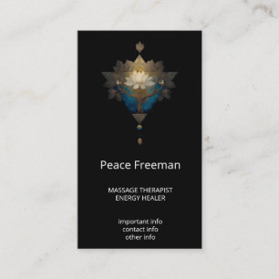 SACRED CONVERGENCE ALCHEMICAL LOTUS SYMBOL BUSINESS CARD