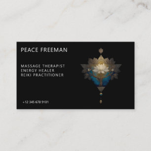 SACRED CONVERGENCE ALCHEMICAL LOTUS SYMBOL BUSINESS CARD