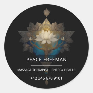 SACRED CONVERGENCE ALCHEMICAL LOTUS SYMBOL CLASSIC ROUND STICKER