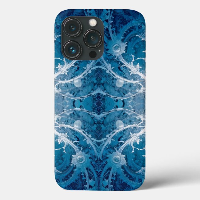 Sacred Cosmic Flow - Blue Silver Symmetry Case-Mate iPhone Case (Back)