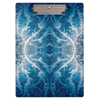 Sacred Cosmic Flow - Blue Silver Symmetry Clipboard