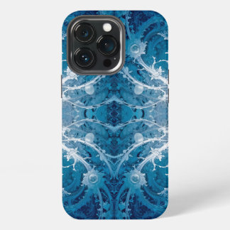 Sacred Cosmic Flow - Blue Silver Symmetry iPhone 13 Pro Case