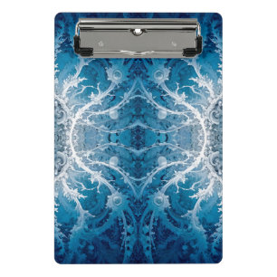 Sacred Cosmic Flow - Blue Silver Symmetry Mini Clipboard