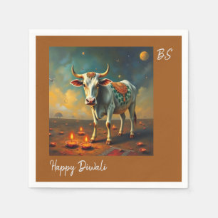 Sacred Cow Diwali Festive Table Accent Napkin