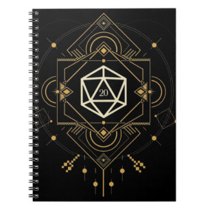 Sacred D20 Dice Minimalist Geometry Tabletop RPG Notebook