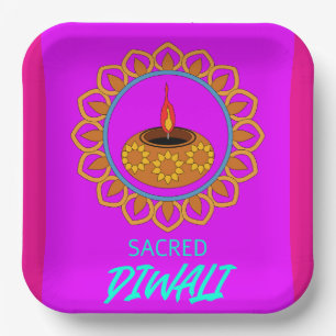 sacred diwali paper plate