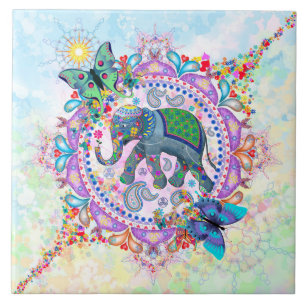 Sacred Elephant Ceramic Tile