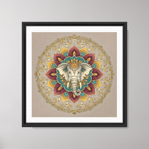 Sacred Elephant Mandala Wall Art