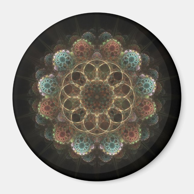 Sacred esoteric fractal fairy pattern magnet (Front)