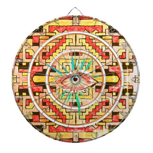 Sacred Eye Geomethric Tribal/Ethnic Pattern Dartboard (Front)