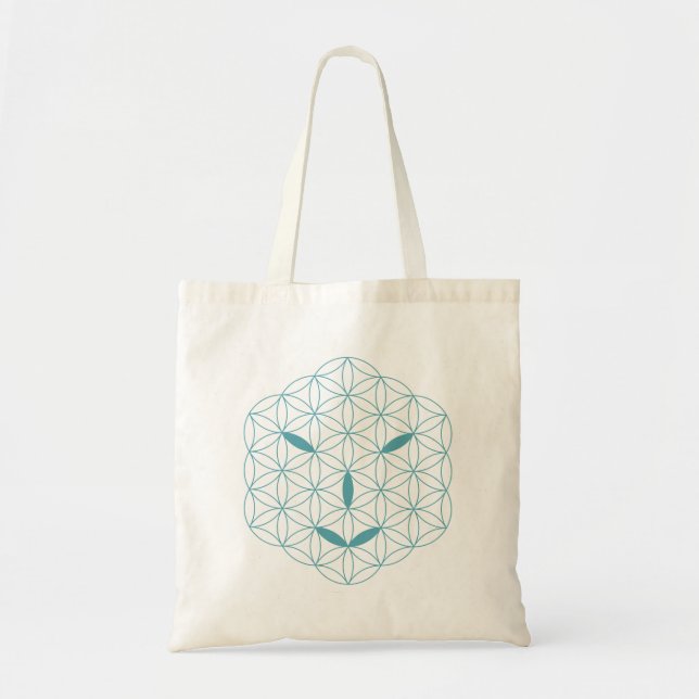 Sacred face - Arcturian 02, Sea Green-Tr. Tote Bag (Front)
