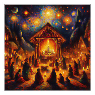 Sacred Fire Beneath the Starry Night Photo Print
