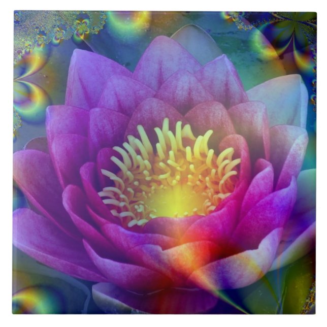 Sacred flower of Peace and Love Ceramic Tile (Front)