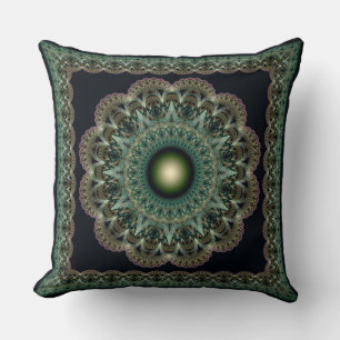 Sacred fractal fairy framed pattern cushion