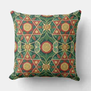 Sacred Geometric Floral Mandala Design Pattern Art Cushion