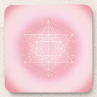 sacred geometric, pink, Métatron, Coaster