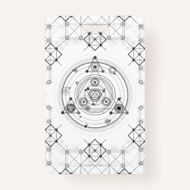 Sacred geometry and geometric alchemy design ID badge (Front)