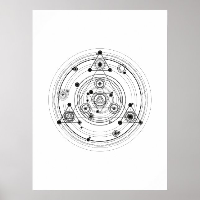 Sacred geometry and geometric alchemy design poster (Front)