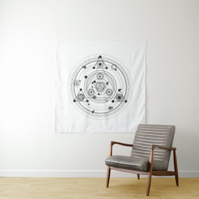 Sacred geometry and geometric alchemy design tapestry (In Situ)