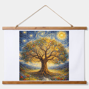 Sacred geometry art  tree hanging tapestry