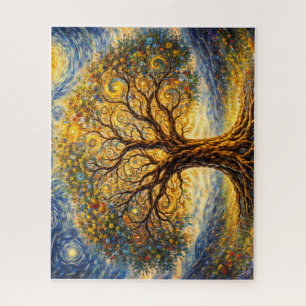 Sacred geometry art tree jigsaw puzzle