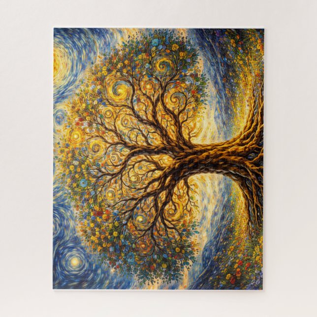 Sacred geometry art  tree jigsaw puzzle (Vertical)