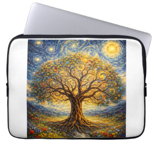 Sacred geometry art tree laptop sleeve