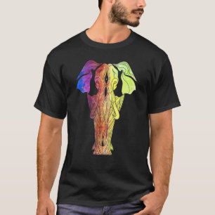 Sacred Geometry Asian Animal Colourful Elephant T-Shirt