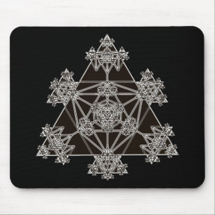 Sacred Geometry: Black Triangles: Mousepad