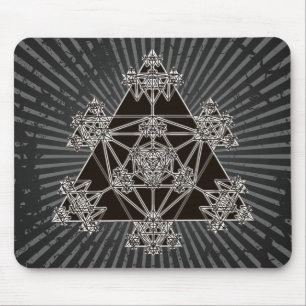 Sacred Geometry: Black Triangles: Mousepad
