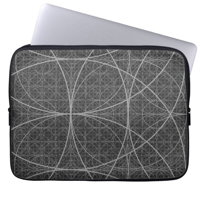 Sacred Geometry Circles Flower of Life Laptop Sleeve (Front)