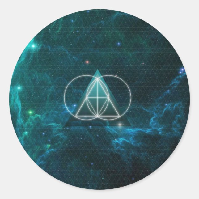 Sacred geometry classic round sticker (Front)