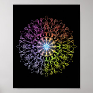 Sacred Geometry Cube Colourful Spiritual Yoga Poster