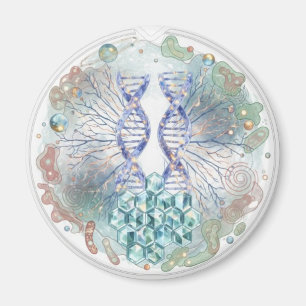 Sacred Geometry DNA Helix Crystal Science Art Magnet