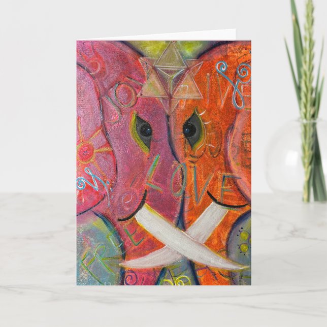 Sacred Geometry Elephant Original ART Card (Front)
